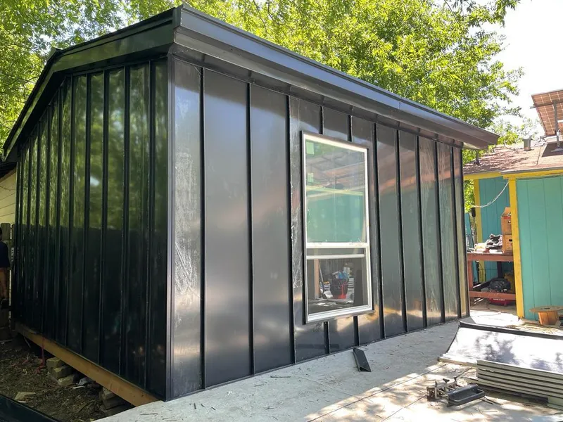 Black standing seam metal wall panels for Metal Roof Installation in Douglass Hills
